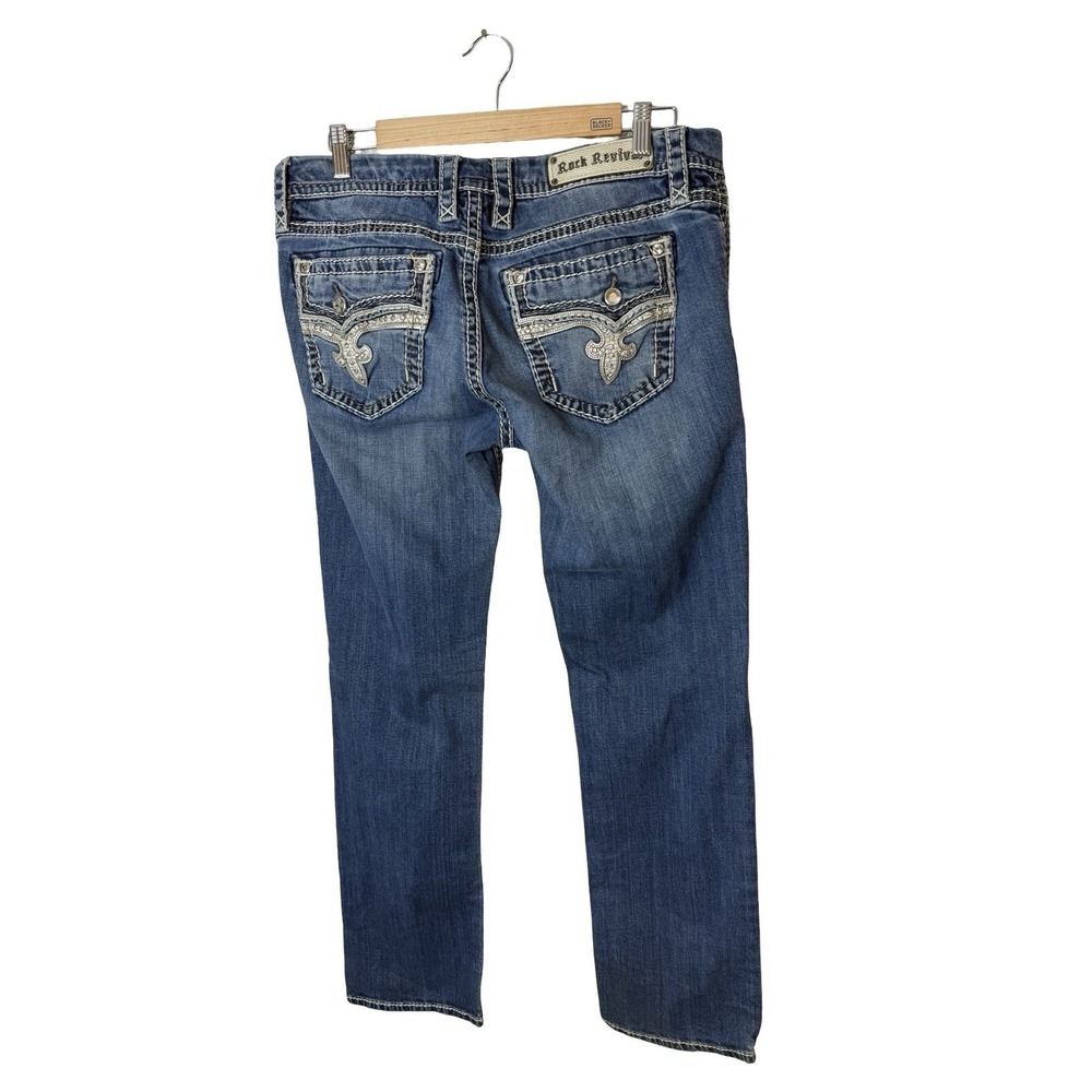 Rock revial sz 31 Tetburty Easy Straight womens‎ Jeans thick stitich bling